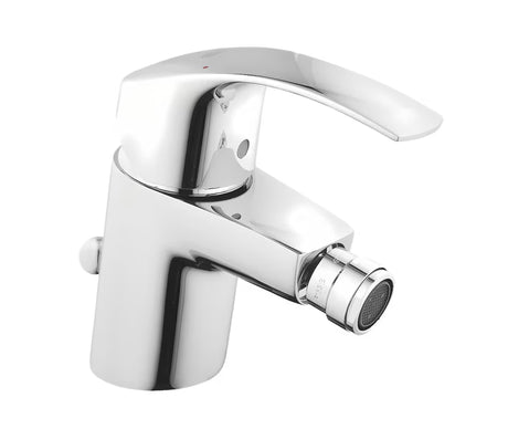 Kromirana enoročna stoječa armatura za bide Grohe Eurosmart New z odtokom in perlatorjem na krogelnem zglobu.