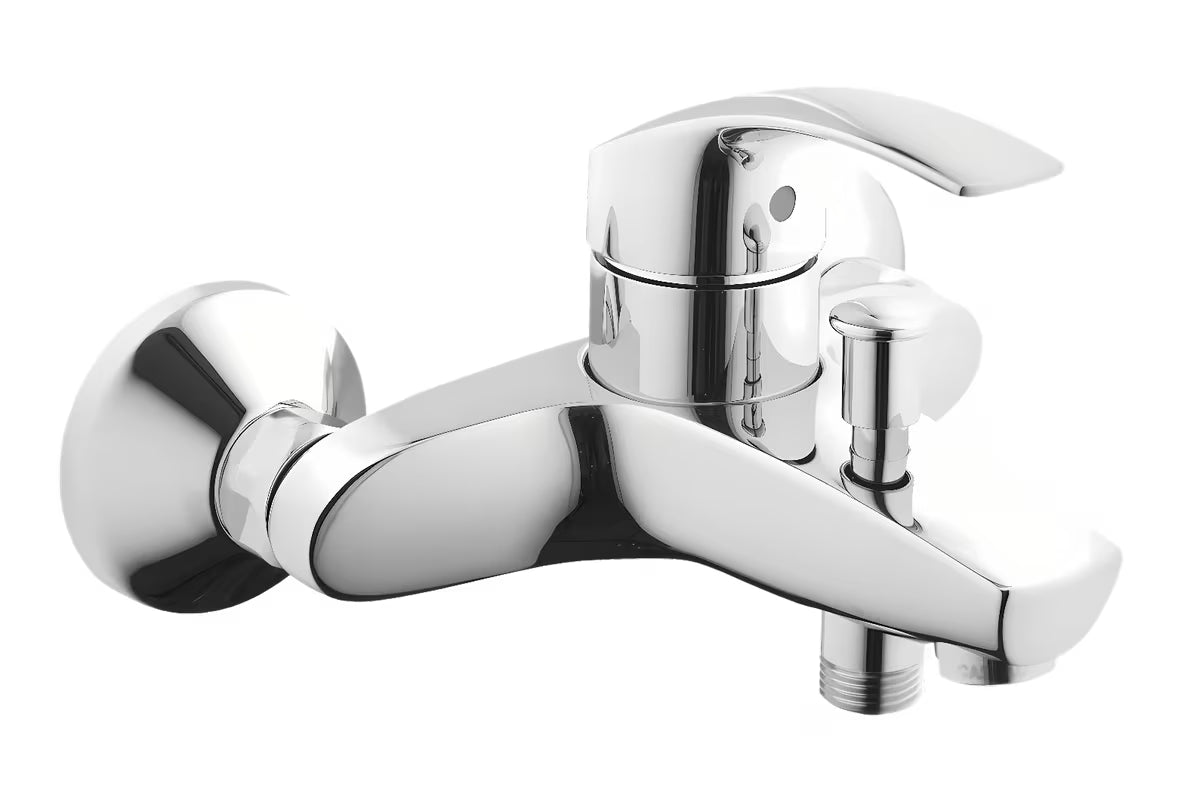 Kromirana enoročna stenska armatura za kad Grohe Eurosmart New s preklopnikom kad tuš