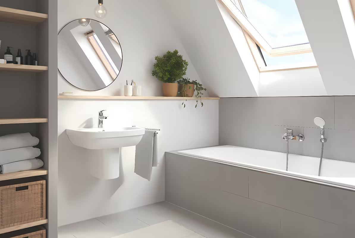 Enoročna stenska armatura za kad Grohe Eurosmart New v krom izvedbi brez tuš seta.