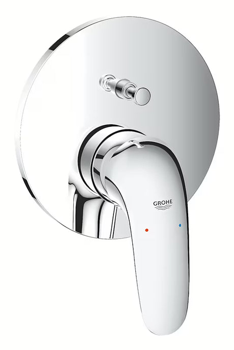 Podometna pršna/armatura za kad Grohe Eurostyle Solid v krom izvedbi z ročico in 2-smernim preklopnikom.