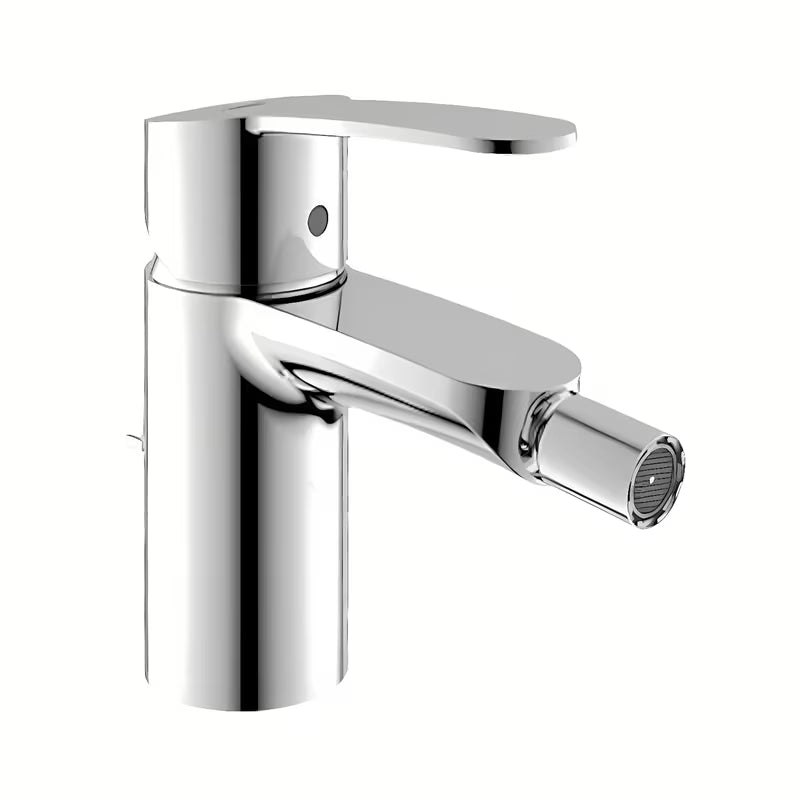 Kromirana armatura za bide Grohe Eurostyle Cosmopolitan z odtokom in ročnim upravljanjem.