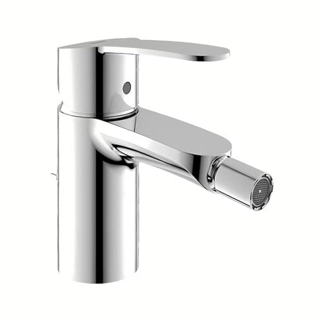 Kromirana armatura za bide Grohe Eurostyle Cosmopolitan z odtokom in ročnim upravljanjem.