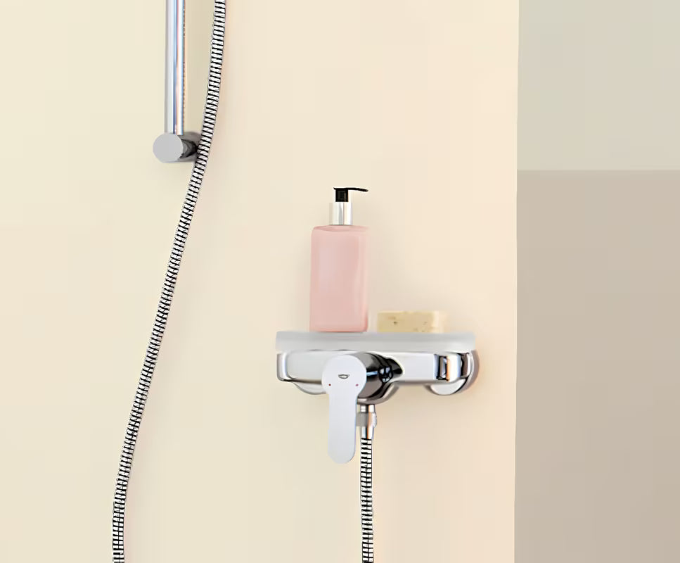 Kromirana stenska enoročna armatura za tuš Grohe Eurostyle Cosmopolitan s tehnologijo Grohe SilkMove