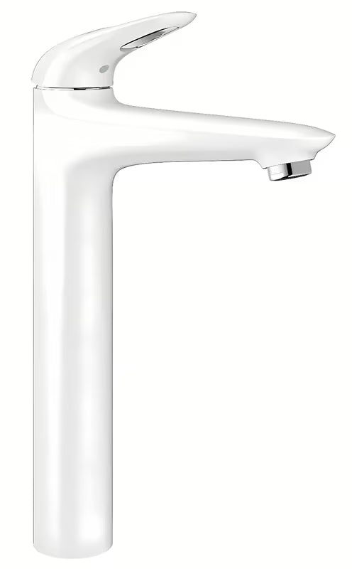 Visoka enoročna armatura za umivalnik Grohe Eurostyle New v izvedbi Moon White pro samostoječi umivalniki .