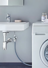 Kombi kotni ventil Grohe pro za stensko montažo s kompenzacijo dolžine in kovinsko rozeto.