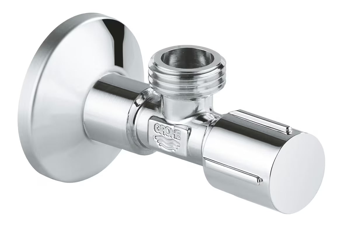 Kotni ventil Grohe Universal s kovinskim ročajem in rozeto, DN 15