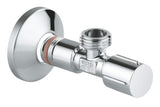 Kotni ventil Grohe Universal s kovinskim ročajem in rozeto, DN 15