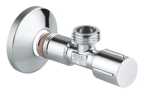 Kotni ventil Grohe Universal s kovinskim ročajem in rozeto, DN 15