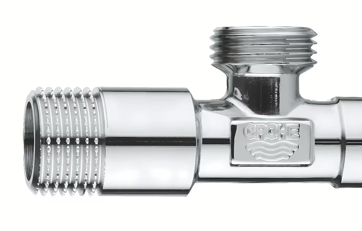 Kotni ventil Grohe Universal s kovinskim ročajem in rozeto, DN 15