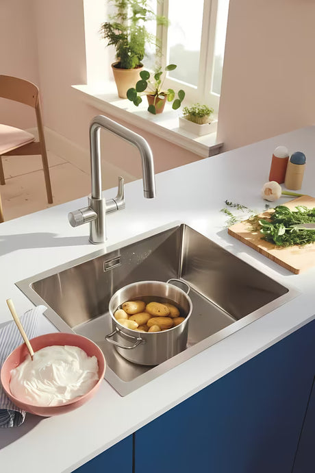 Armatura za Pomivalno Korito Grohe Blue Pure 2022 s filtrirno funkcijo v izvedbi supersteel