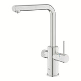Grohe Blue Pure 2022 armatura za pomivalno korito s filtrirno funkcijo v izvedbi supersteel