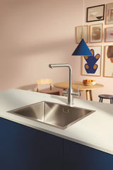 Grohe Blue Pure 2022 armatura za pomivalno korito s filtrirno funkcijo v izvedbi supersteel