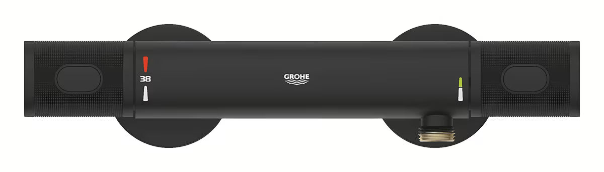 Termostatska stenska armatura za tuš Grohe Grohtherm 1000 Performance v barvi phantom black