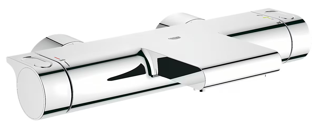 Kromirana termostatska stenska armatura za kad Grohe Grohtherm 2000 s preklopom kad/prha