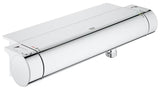 Kromirana termostatska armatura za tuš Grohe Grohtherm 2000 s polico EasyReach pro za udobno upravljanje.