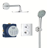 Podometni tuš set Grohe Grohtherm Perfect v krom izvedbi z nadglavno prho 210 mm in ročno prho