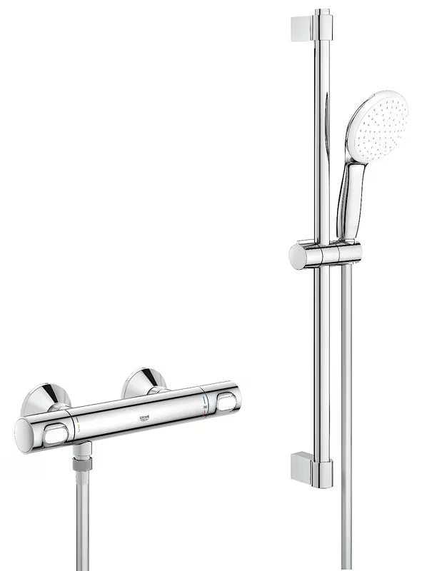 Grohe Grohtherm 500 termostatska armatura za tuš v kromu s pršno garnituro z letvijo