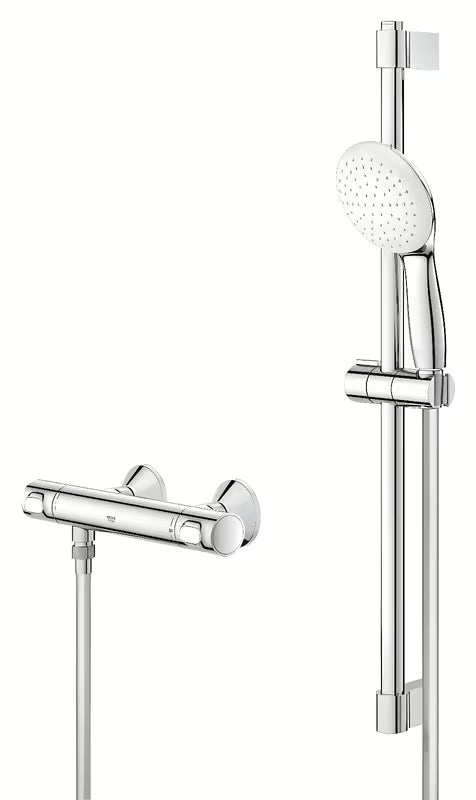 Grohe Grohtherm 500 termostatska armatura za tuš v kromu s pršno garnituro z letvijo