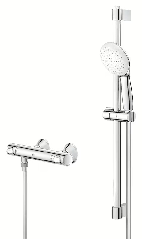 Grohe Grohtherm 500 termostatska armatura za tuš v kromu s pršno garnituro z letvijo