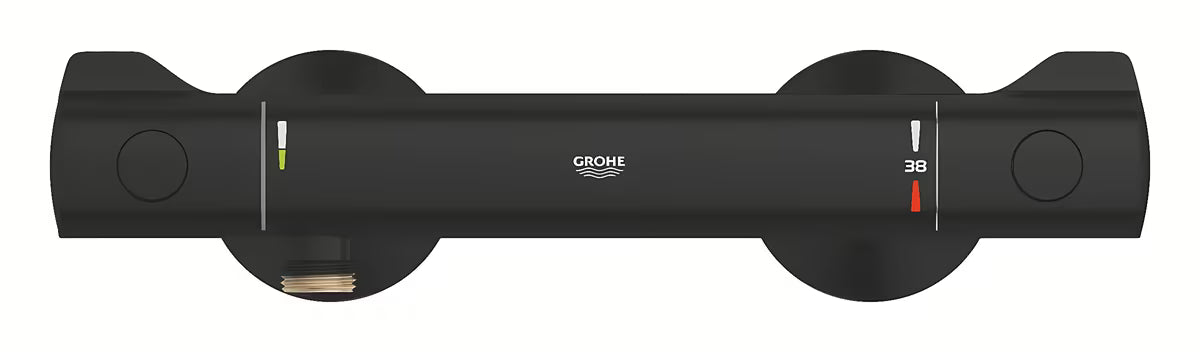 Termostatska stenska armatura za tuš Grohe Grohtherm 800 v mat črni barvi