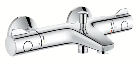 Termostatska stenska armatura za kad Grohe Grohtherm 800 v krom izvedbi s preklopnikom kad/tuš.