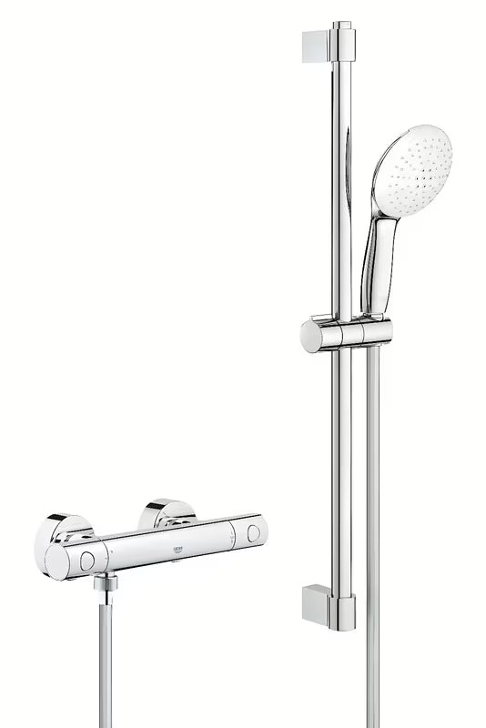 Grohe Grohtherm 800 Cosmopolitan termostatska armatura za tuš v kromu s pršno garnituro z drogom