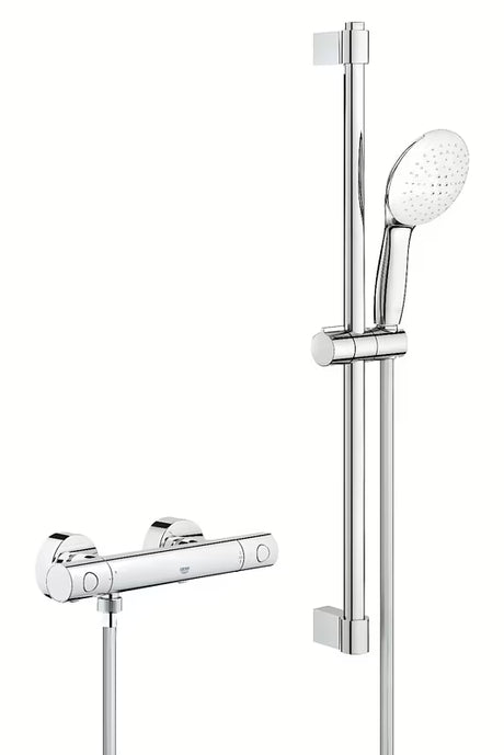 Grohe Grohtherm 800 Cosmopolitan termostatska armatura za tuš v kromu s pršno garnituro z drogom