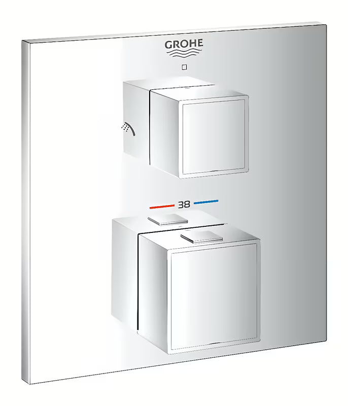Podometna termostatska armatura za tuš Grohe Grohtherm Cube v krom izvedbi