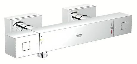 Termostatska armatura za tuš Grohe Grohtherm Cube v kromirani izvedbi z oglato zasnovo