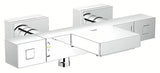 Kromirana termostatska armatura za kad Grohe Grohtherm Cube z XL izlivom GROHE XL Waterfall pro za kad in prho.