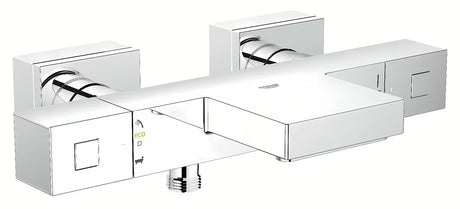 Kromirana termostatska armatura za kad Grohe Grohtherm Cube z XL izlivom GROHE XL Waterfall pro za kad in prho.