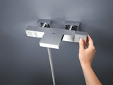 Kromirana termostatska armatura za kad Grohe Grohtherm Cube z XL izlivom GROHE XL Waterfall pro za kad in prho.