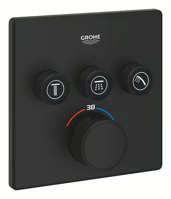 Podometna termostatska armatura za tuš Grohe Grohtherm smartcontrol v izvedbi phantom black