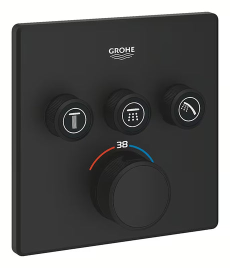 Podometna termostatska armatura za tuš Grohe Grohtherm smartcontrol v izvedbi phantom black