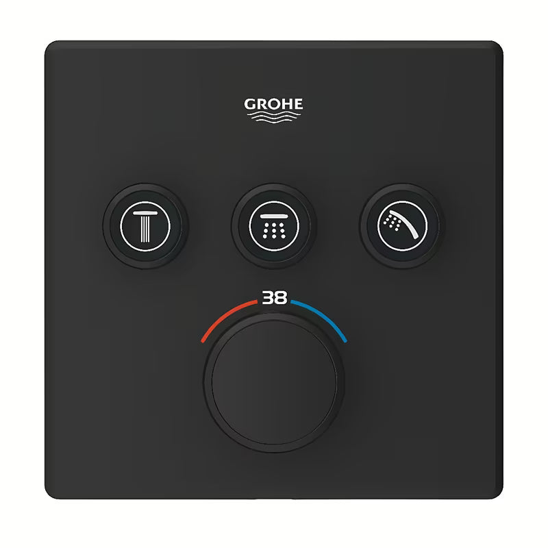 Podometna termostatska armatura za tuš Grohe Grohtherm smartcontrol v izvedbi phantom black