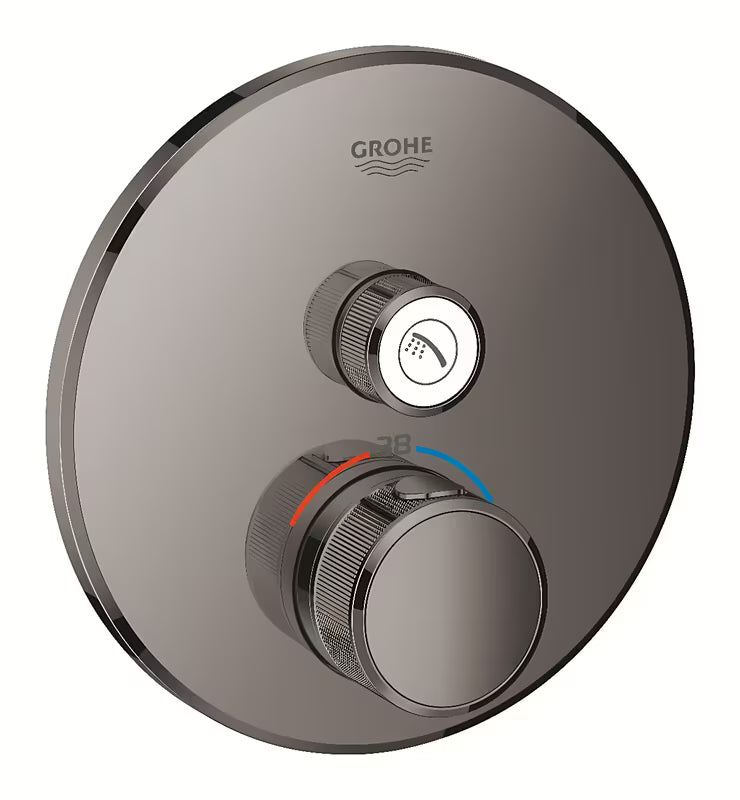 Podometna termostatska armatura za tuš Grohe Grohtherm smartcontrol v barvi hard graphite