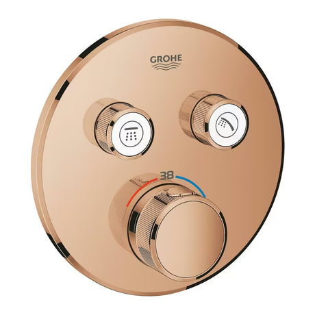 Podometna termostatska armatura za tuš Grohe Grohtherm smartcontrol v različici warm sunset z upravljanjem smartcontrol