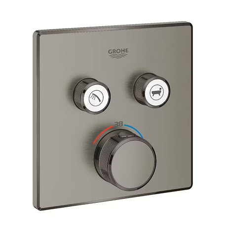 Podometna termostatska armatura za tuš Grohe Grohtherm smartcontrol v izvedbi krtačeno Hard Graphite