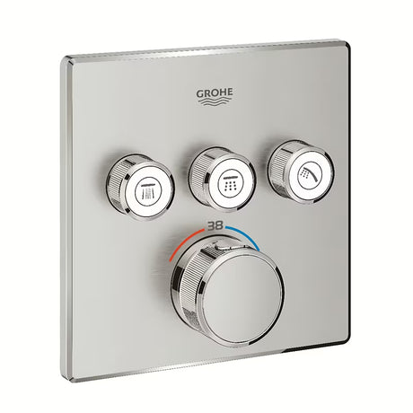 Grohe Grohtherm smartcontrol podometna termostatska armatura za tuš v izvedbi supersteel