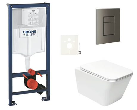 Viseči WC set SAT Infinitio z inštalacijskim sistemom Grohe Rapid SL, kotličkom in splakovalno tipko