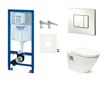Viseči WC set Vitra Integra s modulom Grohe Rapid SL i tipkom za ispiranje Skate Cosmopolitan