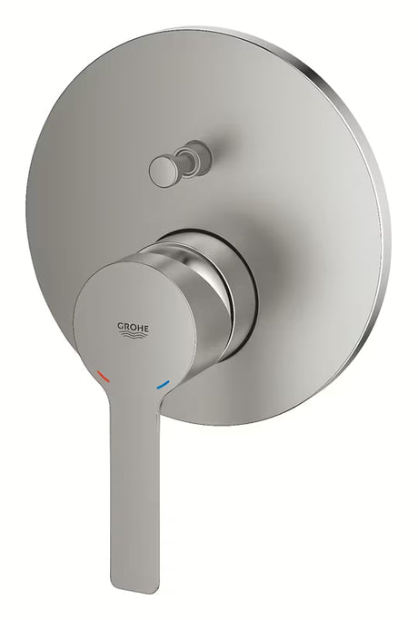 Podometna enoročna armatura za tuš Grohe Lineare v izvedbi supersteel z 2-smernim preklopnikom