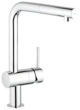 Kromirana armatura za pomivalno korito Grohe Minta z visokim L-izlivom in izvlečno prho