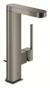 Visoka armatura za Umivalnik Grohe Plus z izvlečnim odtokom v izvedbi krtačeni Hard Graphite.