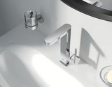 Kromirana armatura za umivalnik Grohe Plus z visokim izlivom, vrtljivim iztokom in ročnim upravljanjem
