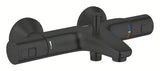Termostatska stenska armatura za kad Grohe Precision v izvedbi matte black s preklopnikom kad/tuš