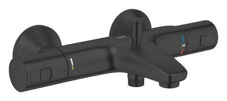 Termostatska stenska armatura za kad Grohe Precision v izvedbi matte black s preklopnikom kad/tuš