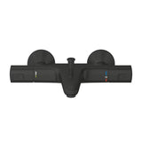Termostatska stenska armatura za kad Grohe Precision v izvedbi matte black s preklopnikom kad/tuš