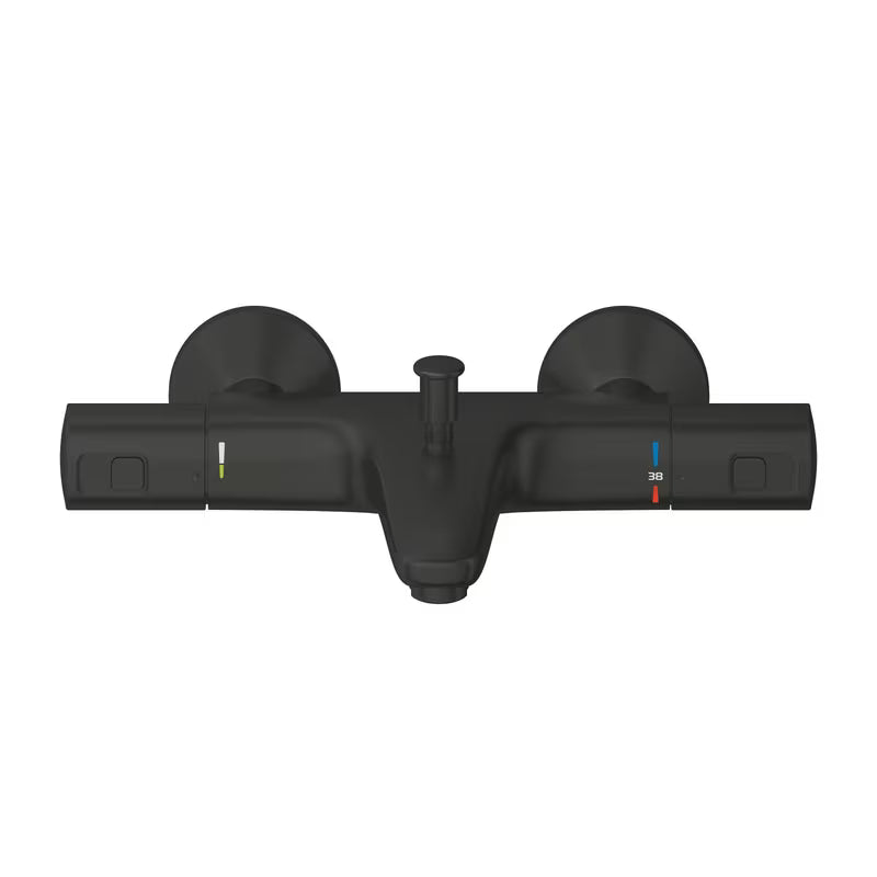 Termostatska stenska armatura za kad Grohe Precision v izvedbi matte black s preklopnikom kad/tuš