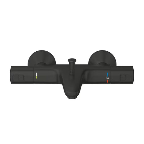 Termostatska stenska armatura za kad Grohe Precision v izvedbi matte black s preklopnikom kad/tuš